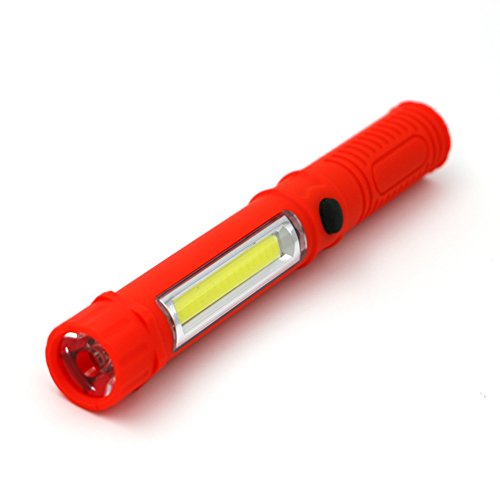 COB LED Magnetic Pen Clip Hand Torch Work camping Light hiking batteries