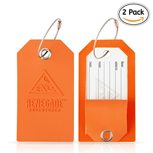 TRAVEL LUGGAGE LABELS WITH PRIVACY COVERS,SET OF 2 TAGS Easy Locking