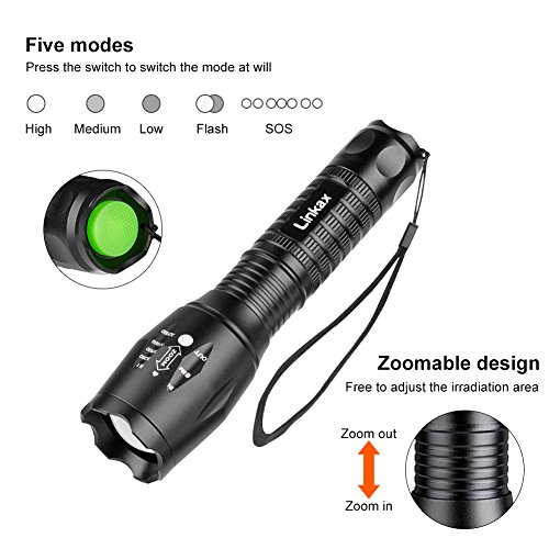 Linkax LED Torch LED Flashlight Adjustable Focus Handheld Flashlight Super 800 3 