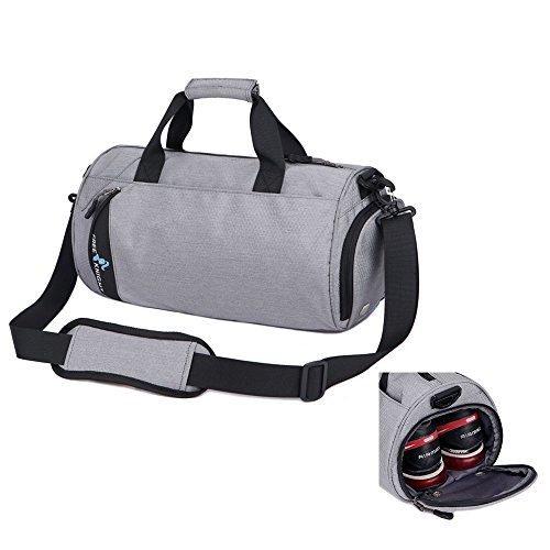 Asiki Waterproof Nylon Gym Bag Round Sports Duffel Bag with Shoe ...